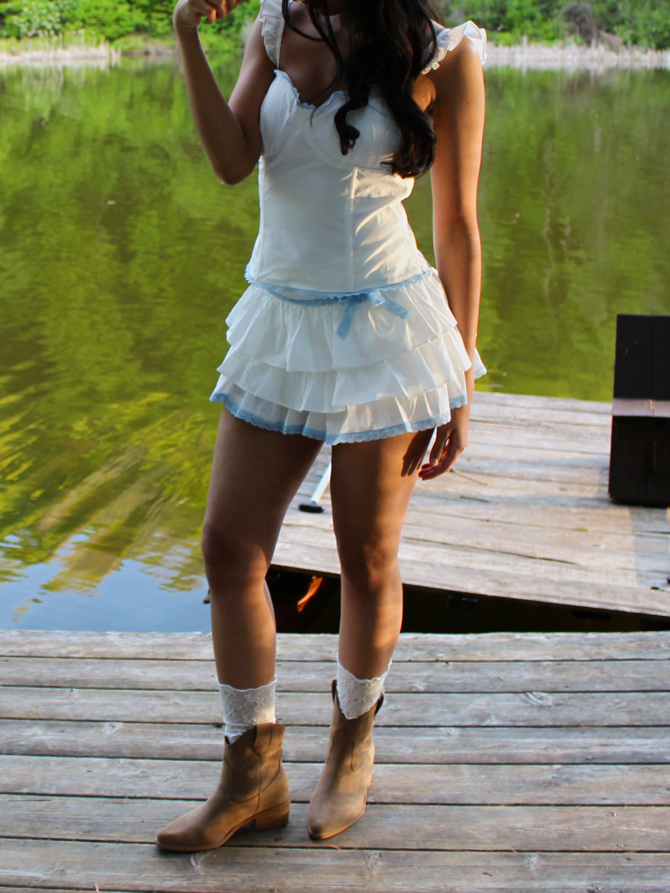 The Blue Romantic Ruffles Skirt